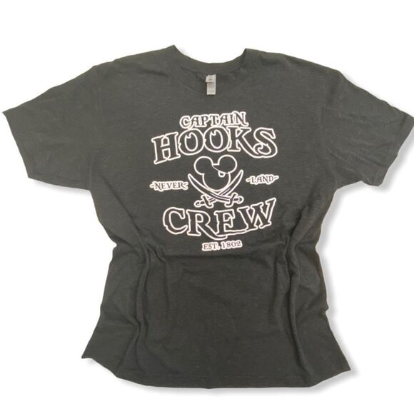 Captain Hooks Crew Black T-Shirt - Picture 1 of 6